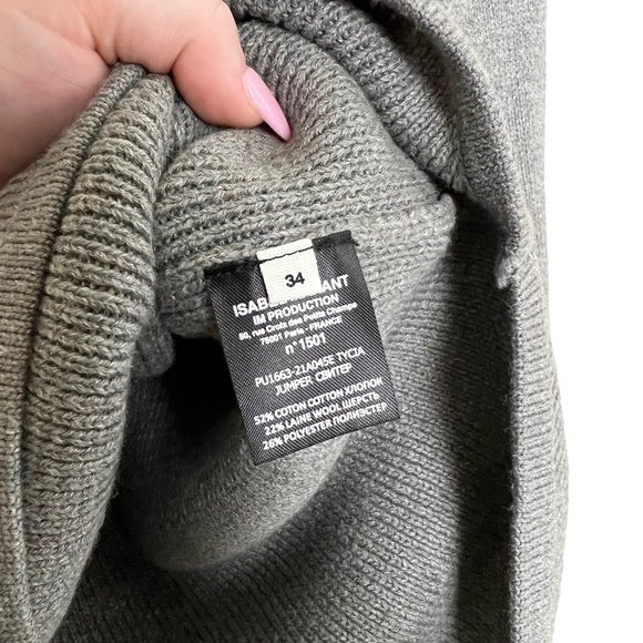 ISABEL MARANT | Etoile Tycia Jumper Gray Sweater Cotton Wool Stretch - Picture 4 of 6